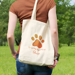Bolso De Tela Personalizado Paw Print Memorial Mascota Poss Keep