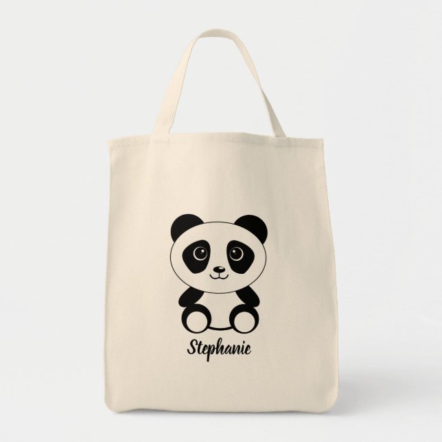Bolso De Tela Personalizado personalizado Panda Bear (Frente)