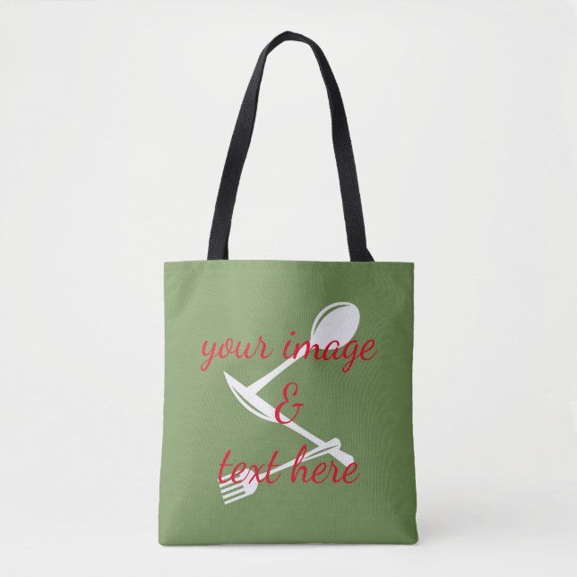Bolso De Tela Personalizado personalizado Su propia foto y texto (Anverso)