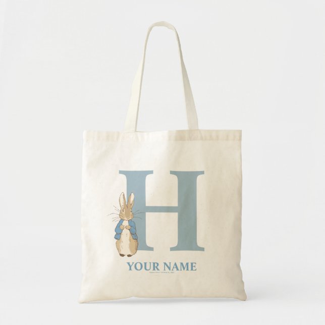 Bolso De Tela Personalizado Peter Rabbit - Letra H Tote Bag (Frente)