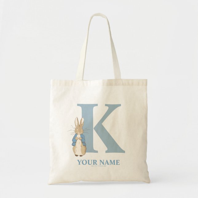 Bolso De Tela Personalizado Peter Rabbit - Letra K Tote Bag (Frente)