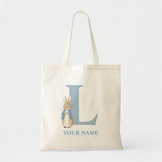 Bolso De Tela Personalizado Peter Rabbit - Letra L Tote Bag (Frente)