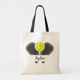 Bolso De Tela Personalizado Pickleball Player Name Paddle & Ball