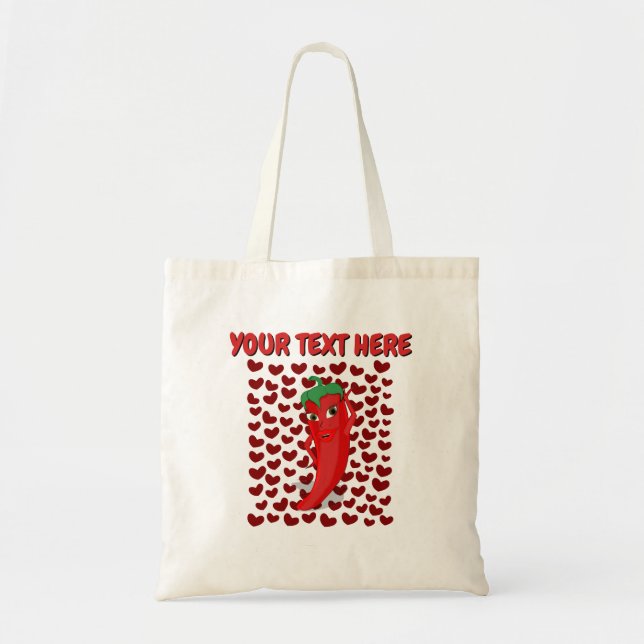 Bolso De Tela Personalizado Pimienta De Chili Con Personalizado  (Frente)