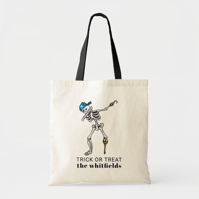 Bolso De Tela Personalizado pirata de Dabbing de Halloween con t (Frente)