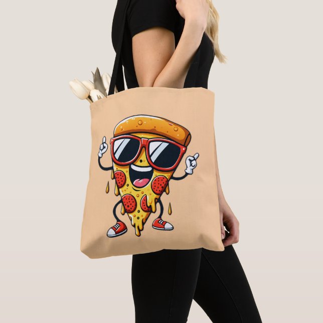 Bolso De Tela Personalizado Pizza Slice con vibraciones de queso (Detalle)