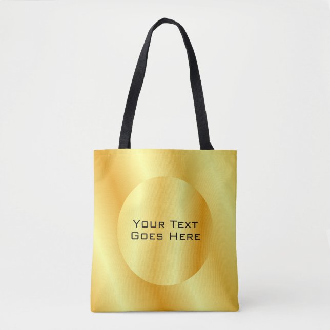 Bolso De Tela Personalizado Plantilla Elegante Faux Gold Metalli (Anverso)