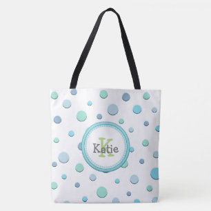 Bolso De Tela Personalizado Polka Dot Tote Bag