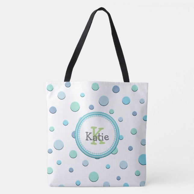 Bolso De Tela Personalizado Polka Dot Tote Bag (Anverso)