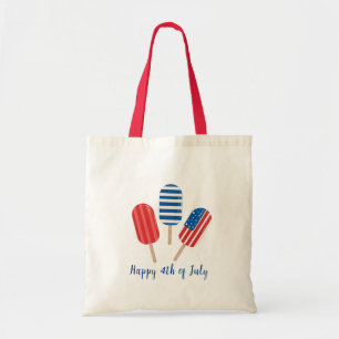 Bolso De Tela Personalizado Popsicle Rojo Azul Blanco Moderno Mi
