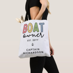 Bolso De Tela Personalizado Propietario de barcos creó nuevos re