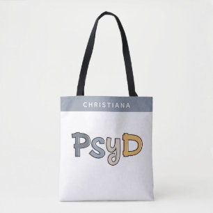 Bolso De Tela Personalizado PsyD Médica de Psicóloga