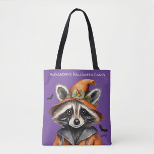 Bolso De Tela Personalizado Raccoon de Halloween