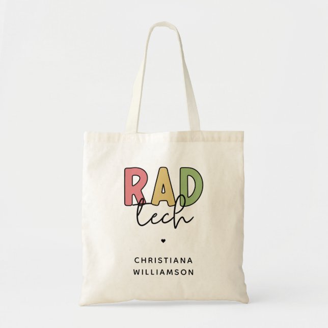 Bolso De Tela Personalizado Rad Tecnología Radiológica Radiológi (Frente)