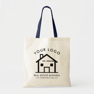 Bolso De Tela Personalizado Real Estate Business Logo Promo Swag