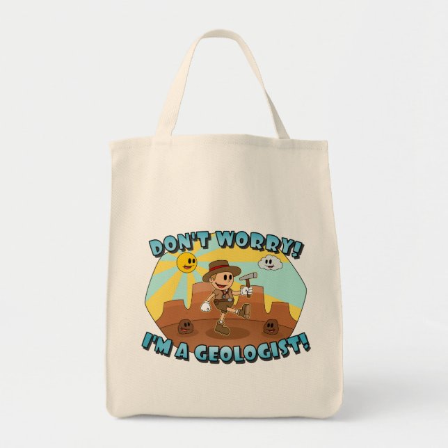 Bolso De Tela Personalizado Retro - ¡No te preocupes, soy geólog (Frente)