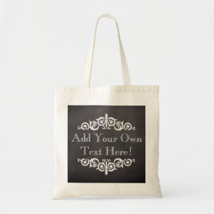Bolso De Tela Personalizado rustico de tablero de chalkboard per