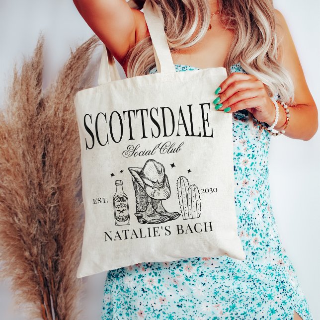 Bolso De Tela Personalizado Scottsdale Bachelorette Party Social (Subido por el creador)