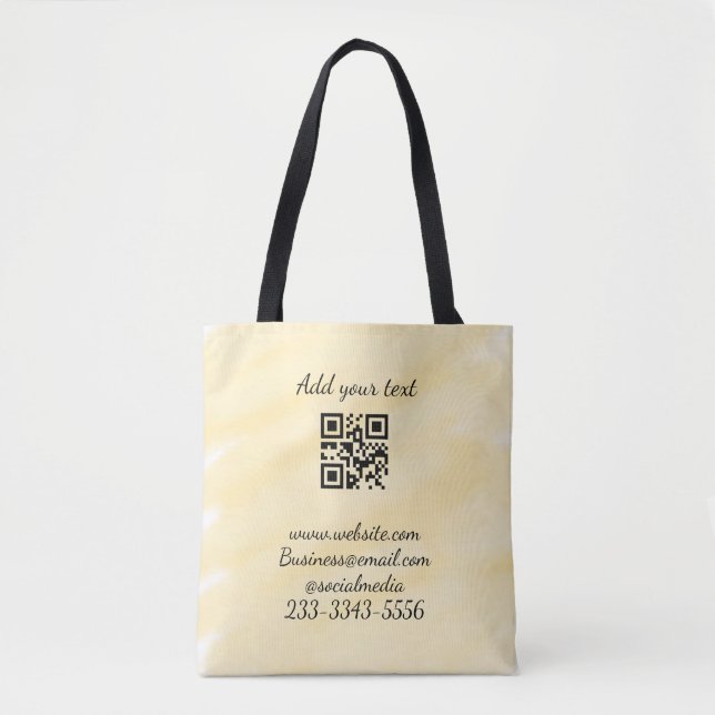 Bolso De Tela personalizado simple código QR agregar su nombre t (Anverso)