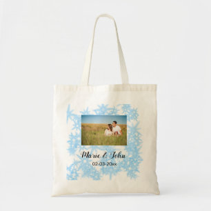 Bolso De Tela personalizado simple purpurina brillante azul colo
