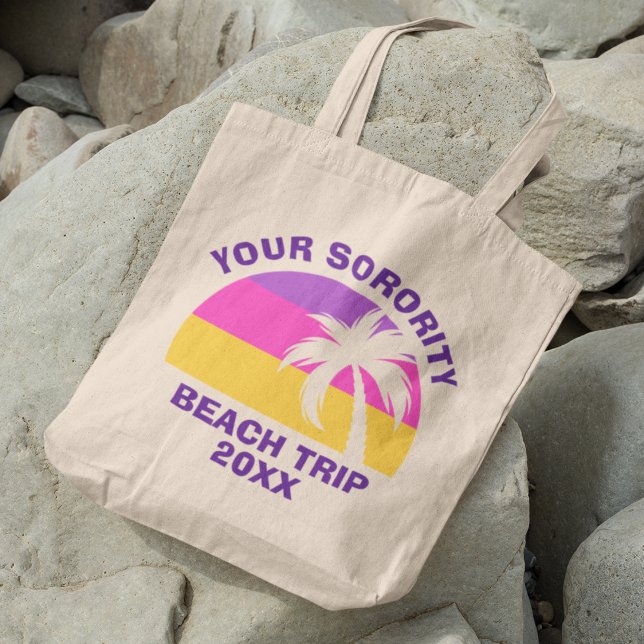 Bolso De Tela Personalizado Sorority Beach Trip Palmeras Rojas T (Subido por el creador)