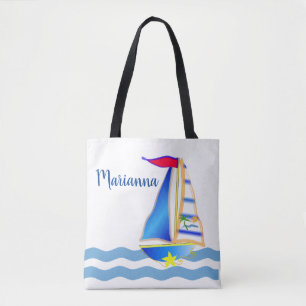 Bolso De Tela Personalizado Sunny Sailing Day