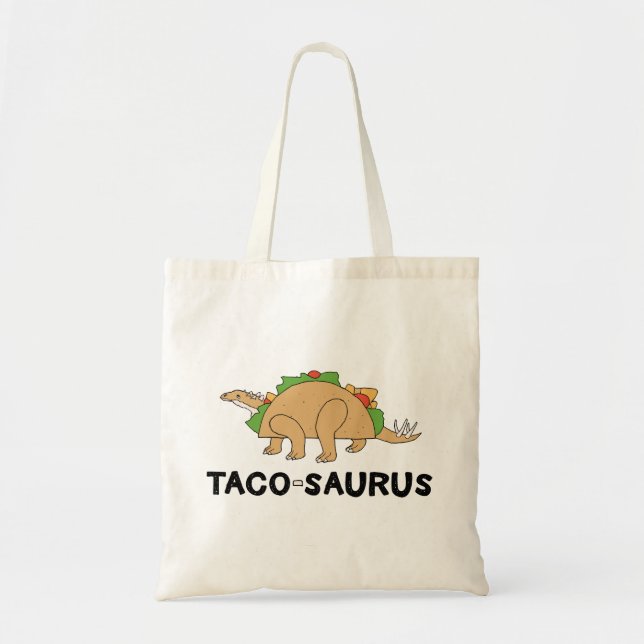 Bolso De Tela Personalizado Taco Dinosaur Tacosaurus Rex (Frente)