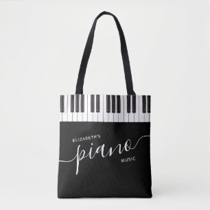 Bolso De Tela Personalizado Teclas de piano Teclado Música perso
