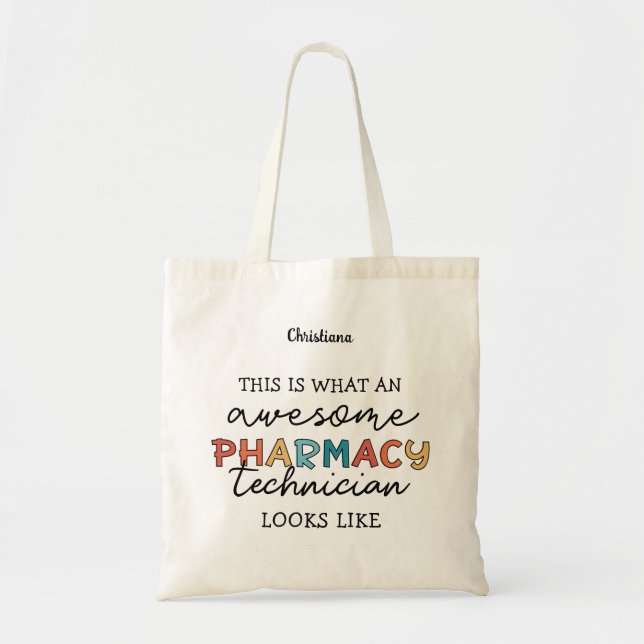 Bolso De Tela Personalizado Técnico de Farmacia Awesome Funny (Frente)