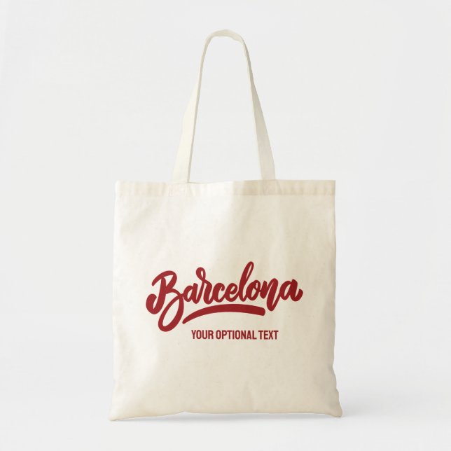 Bolso De Tela Personalizado Texto Barcelona (Frente)