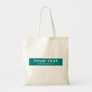 Bolso De Tela Personalizado Texto Elegante Plantilla Verde azula