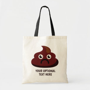 Bolso De Tela Personalizado Texto gracioso Poop totes 1 : triste