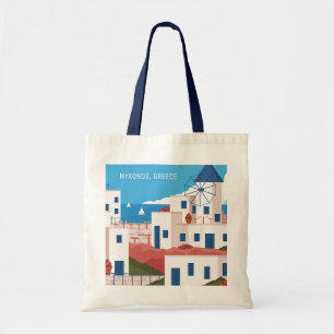 Bolso De Tela Personalizado Texto Mykonos Grecia