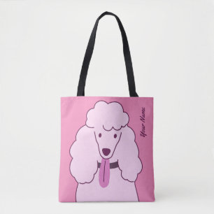 Bolso De Tela Personalizado Texto Pink Poodle