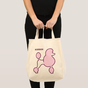 Bolso De Tela Personalizado Texto Pink Poodle