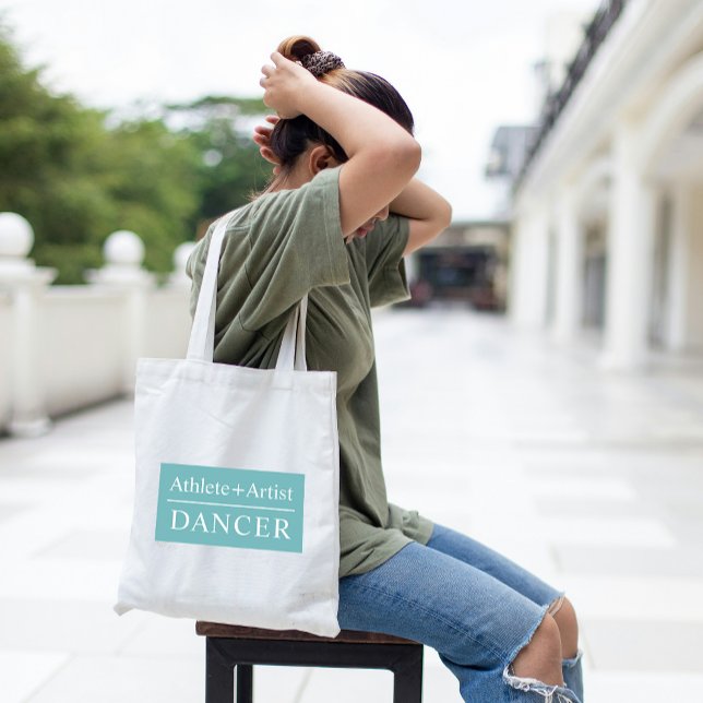 Bolso De Tela Personalizado Textos Atleta y bailarín Artista Bla (Custom Text Athlete & Artist Dancer Simple Black Tote Bag)