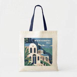 Bolso De Tela Personalizado Textos Santorini Grecia