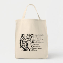 Bolso De Tela Personalizado Tigre negro moderno basado en texto 