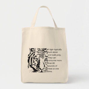 Bolso De Tela Personalizado Tigre negro moderno basado en texto