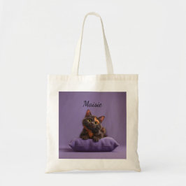 Bolso De Tela Personalizado Tortoiseshell Kitten en un colchón m