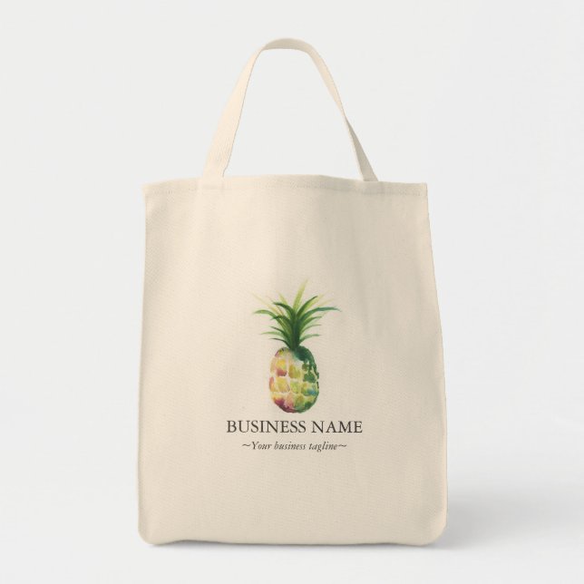 Bolso De Tela Personalizado Tote Bags Tropical Pineapple (Frente)