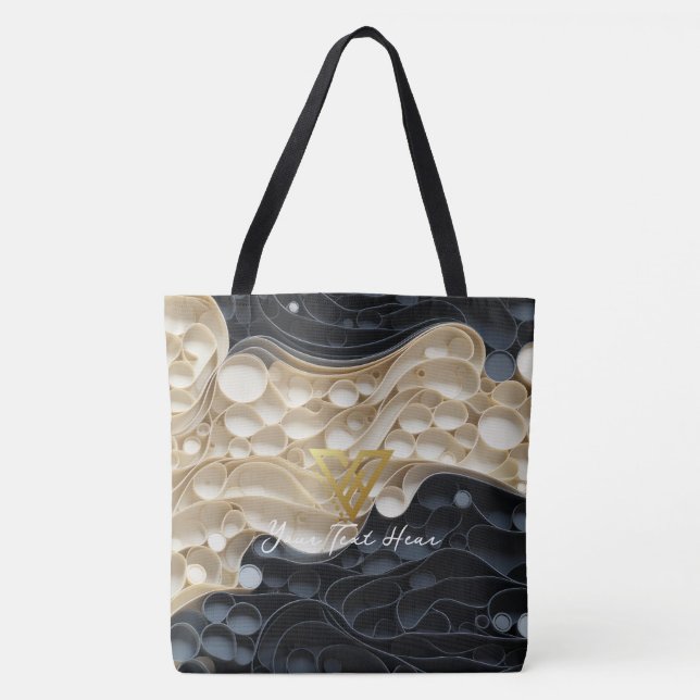 Bolso De Tela Personalizado : Tote blanco monocromo (Anverso)