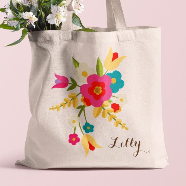 Bolso De Tela Personalizado | Tote de Pascua con Flores de Paisa (Subido por el creador)
