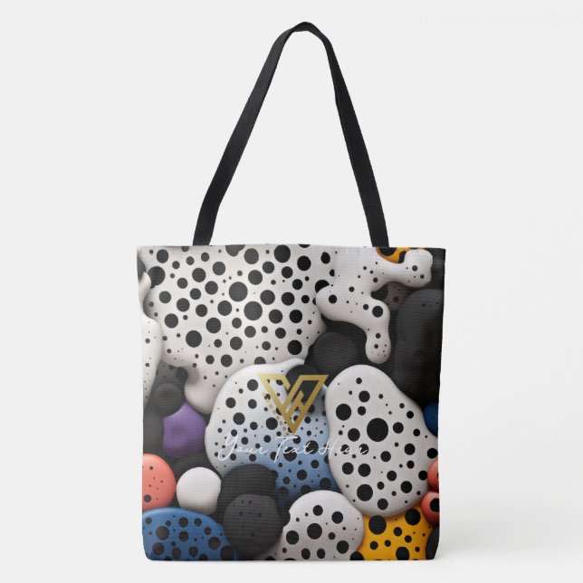 Bolso De Tela Personalizado: Tote del Personalizado Polka Dot Ar (Anverso)