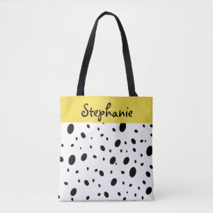 Bolso De Tela personalizado tote personalizado puntos en blanco