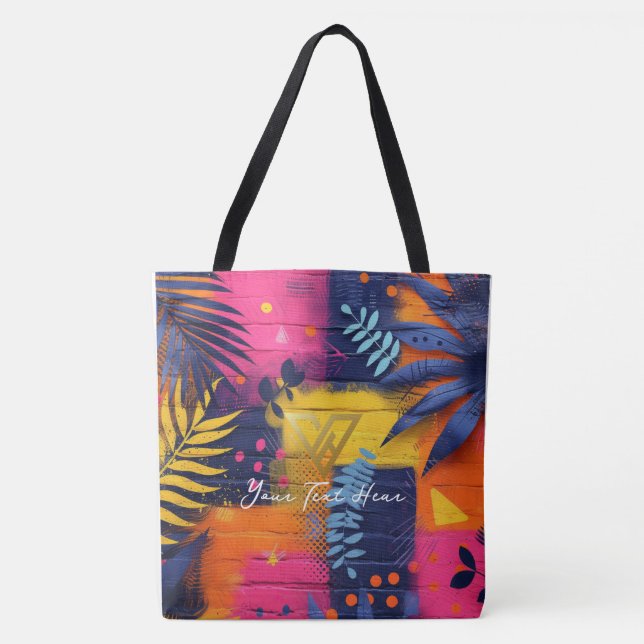 Bolso De Tela Personalizado : Tote Tropical Personalizado Sunset (Anverso)