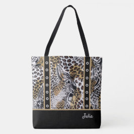 Bolso De Tela Personalizado trendy Elegante Leopardo Blanco Marr