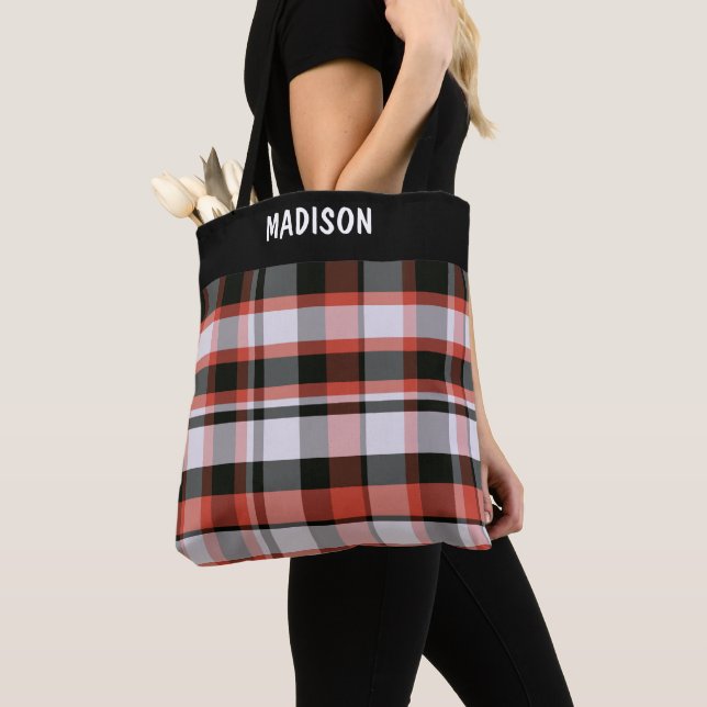 Bolso De Tela Personalizado trendy moderna plaid (Detalle)
