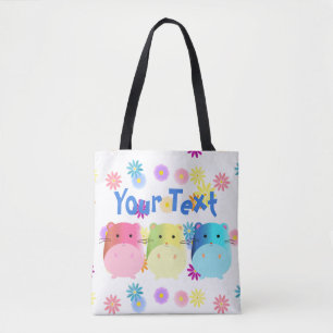 Bolso De Tela Personalizado Triple Cute Kawaii Hamsters