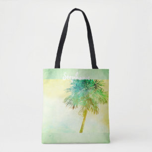 Bolso De Tela personalizado tropical palmeras de tote personaliz
